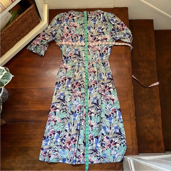 Rare Vintage Liberty of London All Silk Vibrant Floral Print Dress - Picture 8 of 15